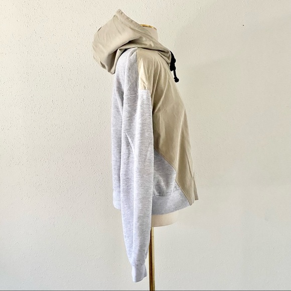 ZARA Women's Size Small Grey Contrast Hoodie Pullover Sweatshirt Cropped Boxy S - Picture 4 of 10